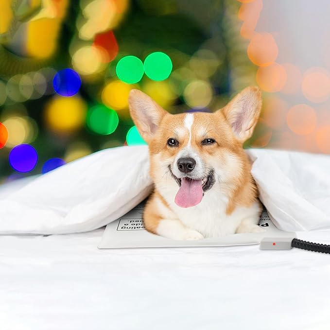 Pet Bed Warmer, Compact Heating Pad Insert for Cat Dog Beds, Turn Any Pet Bed Into a Heated Pet Sleep Pad, Waterproof Heated Mat with Chew-Resistant Cord, Safe and Warm (L:20' x 10'')