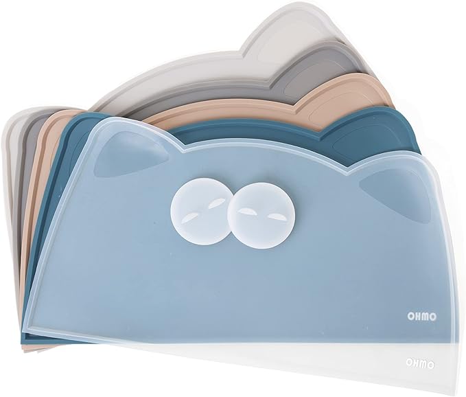 OHMO 3 Pack Small Cat Food Can Lids, Silicone Pet Food Can Lids Covers for 3 oz 2.5 oz Cat Food Cans, Dark Blue