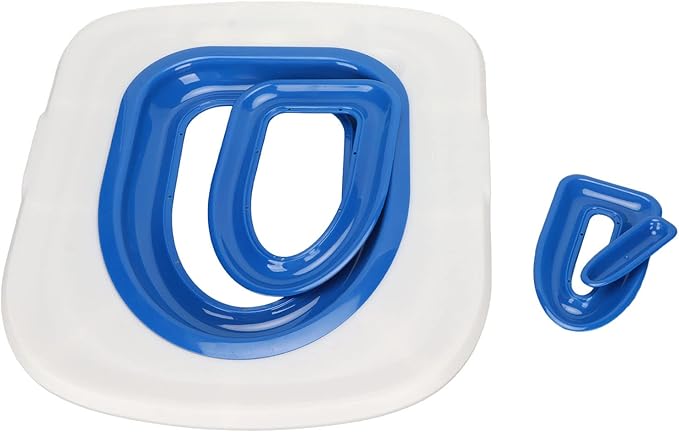 Ejoyous Cat Toilet Training Kit, Reusable Cat Toilet Trainer for Pet Cleaning, Universal Potty Training Toilet System Train Cat to Use Toilet (White Tray, 1 Blue Inner Support)