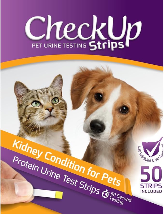 CheckUp Testing Strips x 50 (Protein Urine Test Strips for Cats & Dogs)
