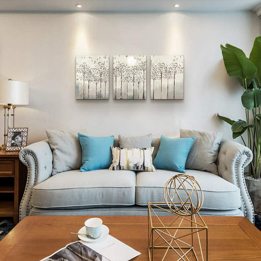 trees and birds Abstract Paintings Canvas Prints Wall Art for Bedroom Bathroom Wall Decor office Artworks Pictures Wall Decorations for Living Room,3 Piece Sunrise and sunset Modern Home Decoration