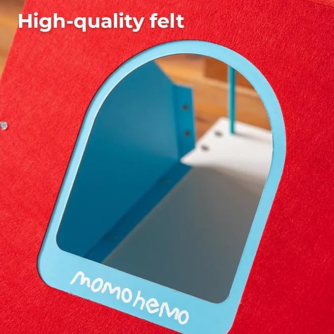 Cardboard Cat House Indoor Cat Bed Red Roof Cat Scratcher House Cat Playhouse Condo