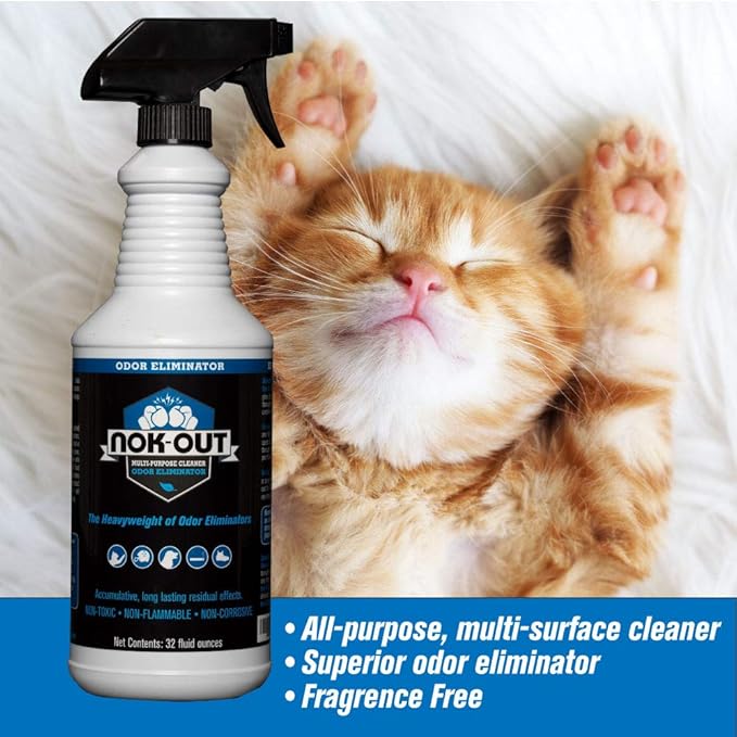 NOK OUT Odor Remover, Pet Deodorizer and Cleaning Spray, Made in the USA, 32 Fluid Ounce Spray