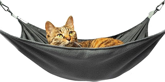 Cat Hammock for Cage - Washable Soft Outdoor Mat, Waterproof Cooling Pad for Cats (Large, Black)