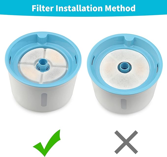 Cat Water Fountain Filter,Cat Fountain Filters Replacement Filters for 81oz/2.4L Automatic Pet Water Fountain Dispenser (Round 4+2 Pack)