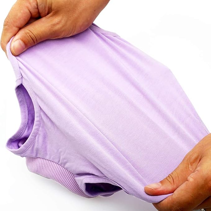 Cat Surgery Recovery Suit Cat Onesie for Cats After Surgery Spay Surgical Abdominal Wound Skin Diseases E-Collar Alternative Wear (Purple-S)