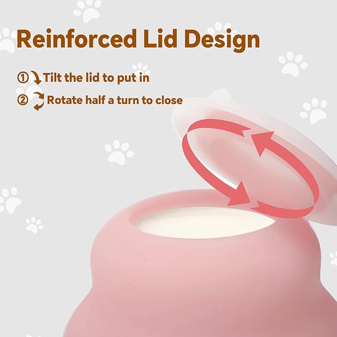 Puppy Milk feeders for Nursing, Puppy Milk Water Bowl, 4 Nipples Silicone Pet Feeding Station, 230ml Feeder Bowl for Kittens, Puppies (Pink)