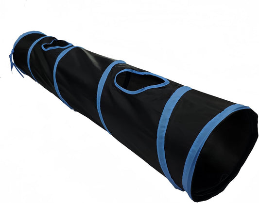 iCAGY Cat Tunnel for Indoor Cats Interactive, Rabbit Tunnel Toys, Pet Toys Play Tunnels for Cats Kittens Rabbits Puppies Crinkle Pop Up Black 45"