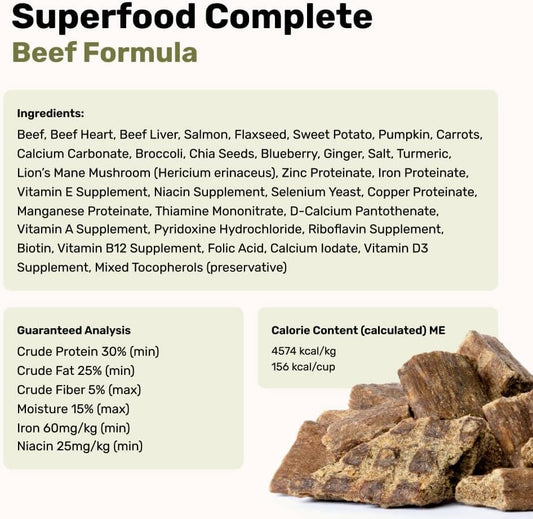 BADLANDS RANCH - Superfood Complete, Air-Dried Adult Dog Food - High Protein, Zero Fillers, Superfood Nutrition by Katherine Heigl (64 oz., Beef Formula)