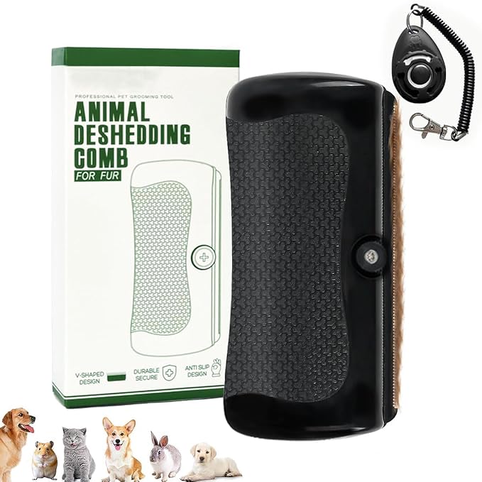 Pets Shedding & Grooming Tools, Deshedding Dog Brush for Shedding- Upgrade Cats, Dogs, Rabbits, Horses, Ergonomic Hair Removal Brushs