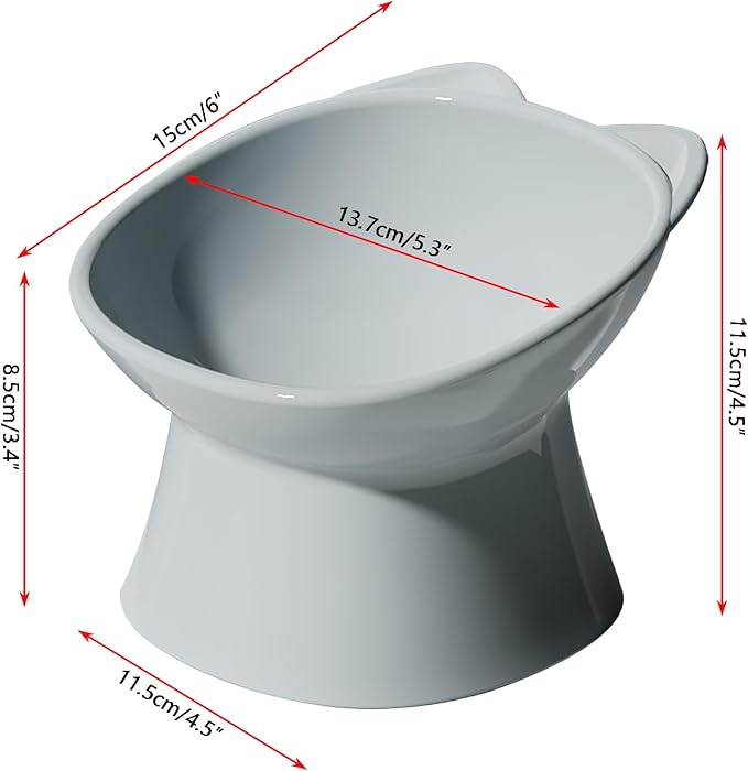 GKYZBB Elevated Cat Bowls, 15° Tilted Raised Cat Food Bowl Anti-Vomiting,Dog Kitten Food Dishes Pet for Cats and Small Dogs (Blue)