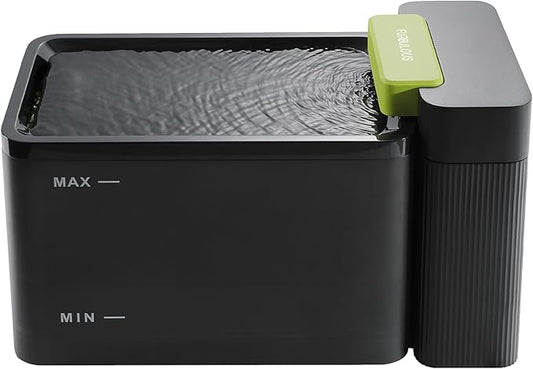 Furbulous True Clean-Drinking Automatic Water Dispenser with Ultrafiltration Tech, 316 Stainless Steel & BPA-Free Trays, 3.3L/112oz Large Bowl, Two-Mode Quiet Fountain for Cat/Medium Dog/Pet (Black)