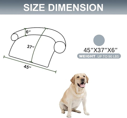 Calming Dogs/Cats Bed Mats, Dog Pad Washable Removable Couch Cover, Plush Long Fur Mat for Pets, Waterproof Lining, Perfect for Small, Medium and Large Dogs and Cats (Gradient Gray, 45"x37")