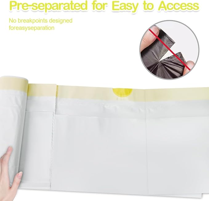 48 PACK Jumbo Cat Litter Box Liners, Tear Resistant Heavy Duty Cat Litter Bags with Drawstring, Pre-Separated for Easy Access, Easy Cleanup