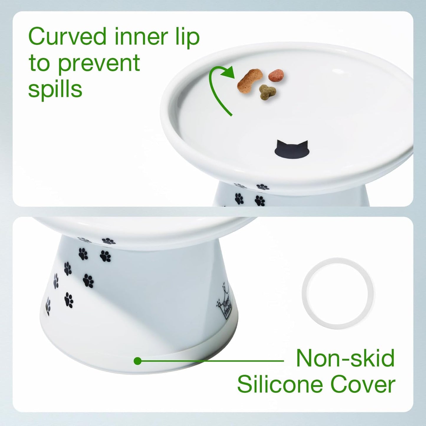 Necoichi Extra Wide Raised Cat Food Bowl, Elevated, Prevent Neck & Whisker Fatigue, Dishwasher and Microwave Safe, No.1 Seller in Japan! (Cat, Extra Wide)