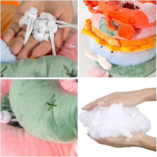 Adjustable Cat Recovery Collar Soft,Cute Pet E-Collar Neck Cone After Surgery Wound Healing Protective Cone Fit for Kitties, Small Dogs(ELC05-lion-m)