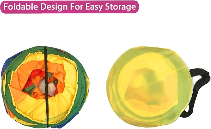 Cat Tunnel Tube for Indoor Cats Large, Upgrade with 6 PeekHole S-Shape 5 Way Collapsible Pet Play Maze Tube Toys Colorful for Cats Kitten Kitty Rabbit