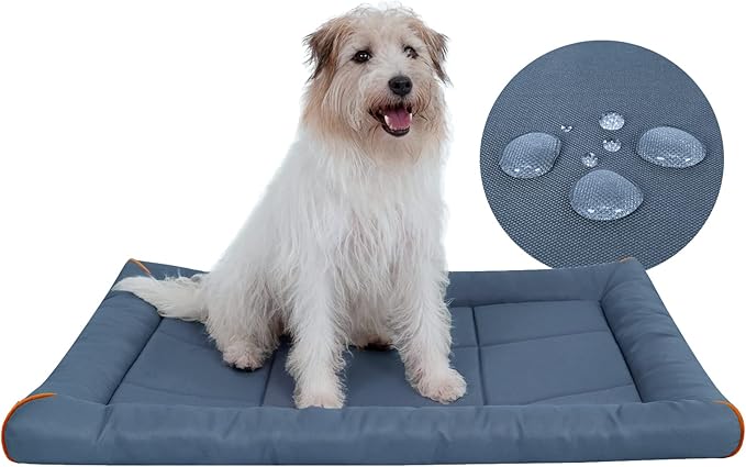 Miguel Oxford 900D Outdoor Waterproof Dog Bed for Metal Dog Crates Water-Resistant All Weather Pet Mat Durable Easy Wipe Clean Travel Indoor Outdoor Puppy Cat Crate Bed 30inch, Blue