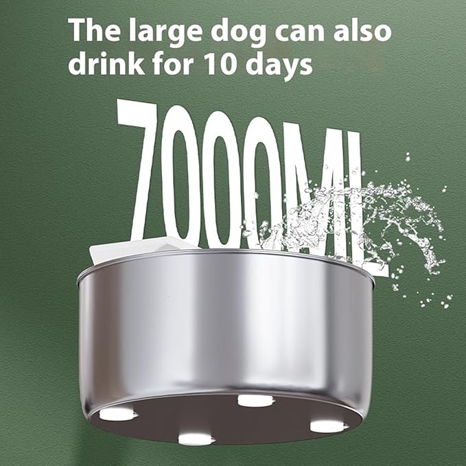 Flowzy Water Fountain, Flowzy Dog Water Fountain, 7L/1.8 Gal Stainless Steel Pet Water Fountain with Motion Sensor,Wireless Ultra-Quiet,3 Modes&5000mAH,Multi-Filtered with 8 Filters (+8 Filter, 1)