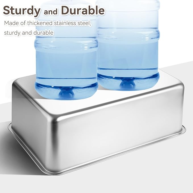 GOLDENKEY 2 Pack 23.6"x 15.7"x 8" Extra Deep & Large Stainless Steel Cat Litter Box with High Sides，XXL Metal Litter Box for Big Cat，Non Stick Odorless Easy to Clean