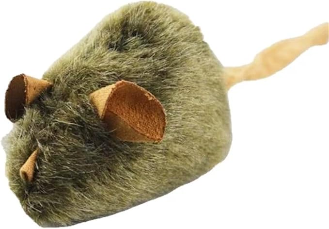 Fuzzy Mice Cat Toys - Sound Kitten Toy - Squeak Mice Chewing Plush Realistic Interactive Play Kitten Bite Interactive for Indoor Cat Pets Interactive Catnip Toys