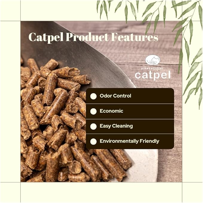Premium Pine Pellets Cat Litter, 100% All Natural Pellet Kitty Litter, Non Clumping Non Tracking Low Dust Litter Meant for Use with Sifting Litter Box (11 lb)