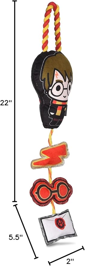 Harry Potter Cat Toy, Door Hanger with Catnip | Door Hanger Cat Toy with Harry Potter, Lightning Bolt, Glasses, and Hogwarts Invitation Plush with Catnip Components on Rope