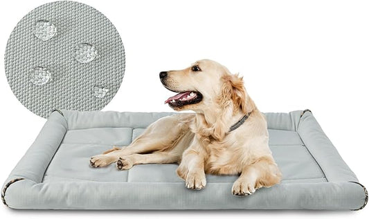 Miguel Oxford Ripstop Outdoor Waterproof Dog Bed for Metal Dog Crates Water-Resistant All Weather Pet Mat Durable Easy Wipe Clean Travel Indoor Outdoor Puppy Cat Crate Bed 42inch, Grey