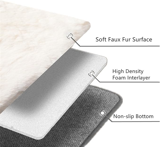 SHENGOCASE Pet Cushion Pad, Faux Fur Dog and Cat kneading Pillow, Cozy Bed Insert for Crate Pad Padding for Cage Kennel House Condo (31.5")