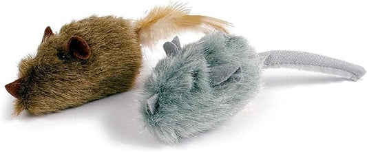 TTcat 2Pcs Catnip Matatabi Silvervine Mice for Cats and Kittens,Interactive Cat Mice Toy,Melody Chaser Cat Play Squeaking Mice.