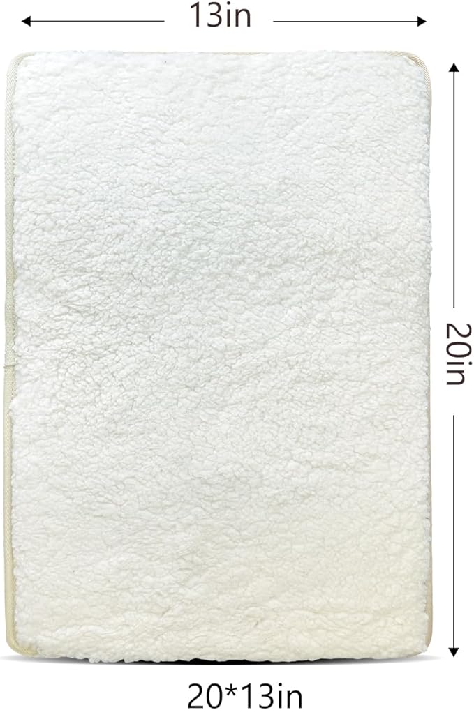 Replacement Pad for Dog Carrier Cat Carrier Pet Carrier, Plush and Rattan Mats, Double-Sided, Dog Bed Mat Crate Mat Kennel Pad 2-Pack 20" * 13"