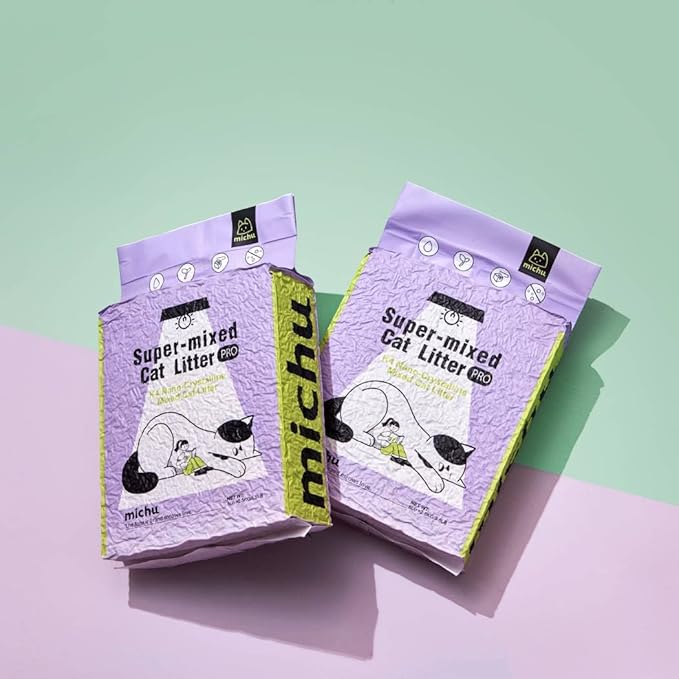 Tofu Cat Litter Natural Clumping Tofu Cat Litter 5.5lb/88oz 5 Scents (Greentea + Mixed, 2 Pack)