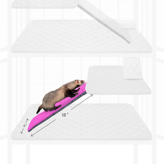 Paw Inspired Fitted Fleece Liner for Ferret Nation, Critter Nation Cage for Ferrets, Rats, Chinchillas, Hedgehogs & Other Small Animals (Pink, Ramp Cover)