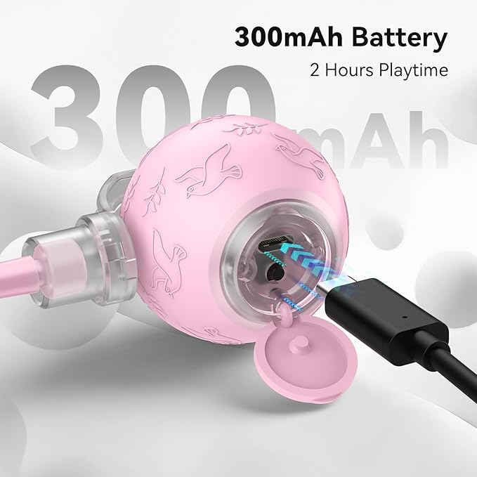 Interactive Cat Toys Ball for Indoor Cats,Automatic Kitten Toys for Bored Indoor Adult Cats,Motion Activated,USB Rechargeable (Pink)