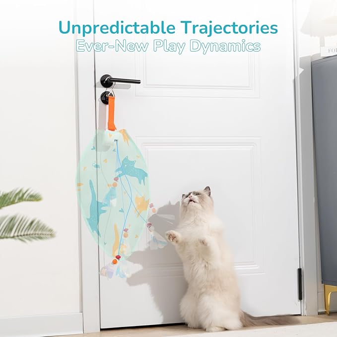 Interactive Cat Toys for Indoor Cats,Rechargeable Automatic Concealed Cat Feather Teaser,Motion Activated Enrichment Toys for Indoor Bored Adult Cats(Color)