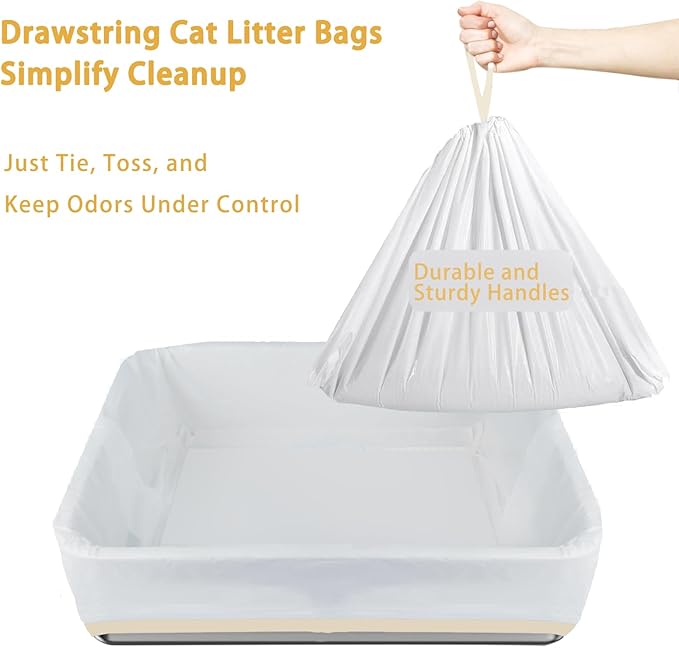 Stainless Steel Sifting Cat Litter Box, XL High-Sided, Anti-Leakage, Easy Clean, 23.6" L x 15.9" W x 8" H，Includes Scoop & Liner, Ideal for Big Cats & Pine Pellets