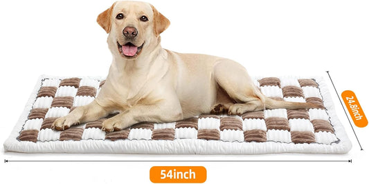 Dog Bed Mat for Car Back Seat Extenders, Washable Non-Slip Travel Cover for Back Seat - 24.8"x54", Brown