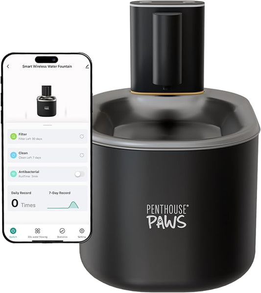 Smart Wireless Cat Water Fountain, 3.5L/118oz Automatic Pet Water Dispenser with App Control, Ultra Quiet, UV Sterilization & Filtered Flow for Cats & Dogs