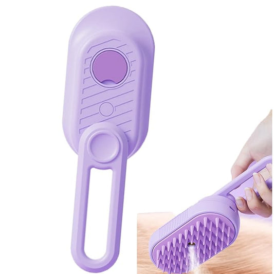 Pet Grooming Brushm,Cat Brush,3 In1 Spray Cat BrushSelf-Cleaning Wet Dog Comb with USB Rechargeable & Water Tank,Suitable for Dogs,Cats to Reduces Flying Hair,Remove Tangled & Loose Hair (Purple)