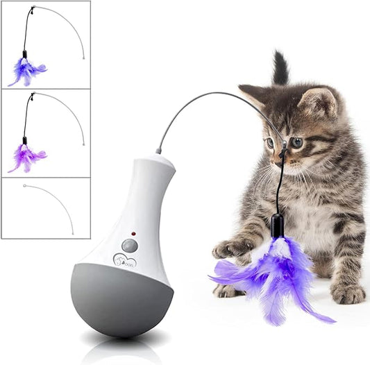 DOEL Interactive Cat Feather Toys, Automatic Cat Toy for Indoor Cats, Electronic Cat Exercise Toys, Gift for Adult & Kitten Cats