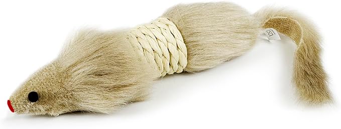 TTcat 2Pcs Cat Mice Toys,Faux Fur Cat Large Size Mice Toys with Plastic Body, Interactive Catch Play Mouse Toy for Indoor Cats and Kittens.