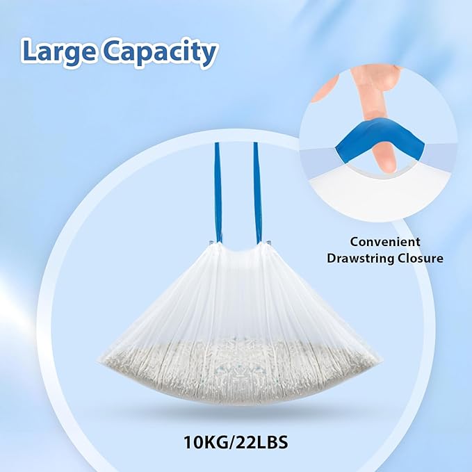 120 Count Drawstring Cat Litter Box Liners Compatible with PETKIT Pura Max2/Max/X,Extra Thick Cat Litter Bags,Tear-Resistant Waste Bags for Automatic Litter Box,Heavy Duty,Leak-Proof