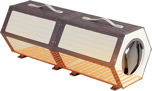 GUTINNEEN Outdoor Cat House, Heated and Insulated Cat Shelter for Winter, Weatherproof Cat Condo with Adjustable Temperature and Time, Feral Cat Patio with Escape Door (2 Sets)