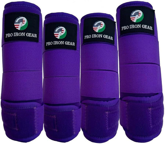 Horse Medicine Brushing Boots Leg Wraps Protection Gear Set of 2 and Set of 4 in 14 Colors