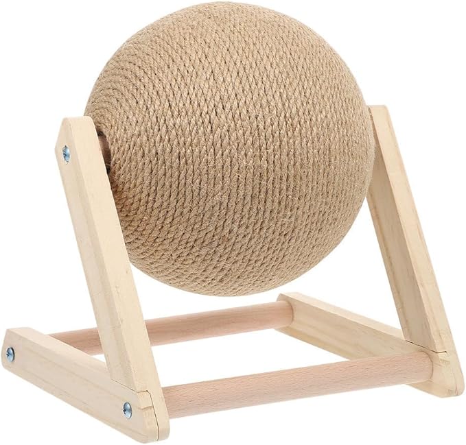 balacoo Cat Scratching Ball: Sisal Scratcher Toy, Interactive Grinding Claw Ball, Rotatable Exercise Wheel to Toy for Small Cats