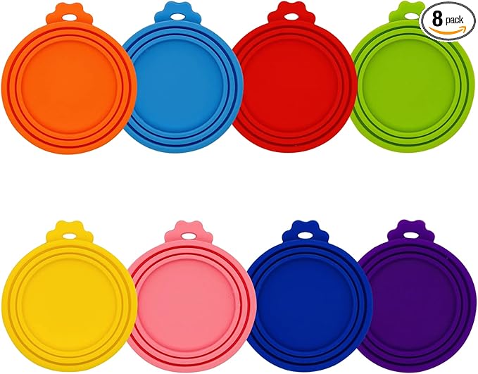 8 Pcs Pet Can Covers, Food Can Lids for All Standard Size Dog Cat Cans.