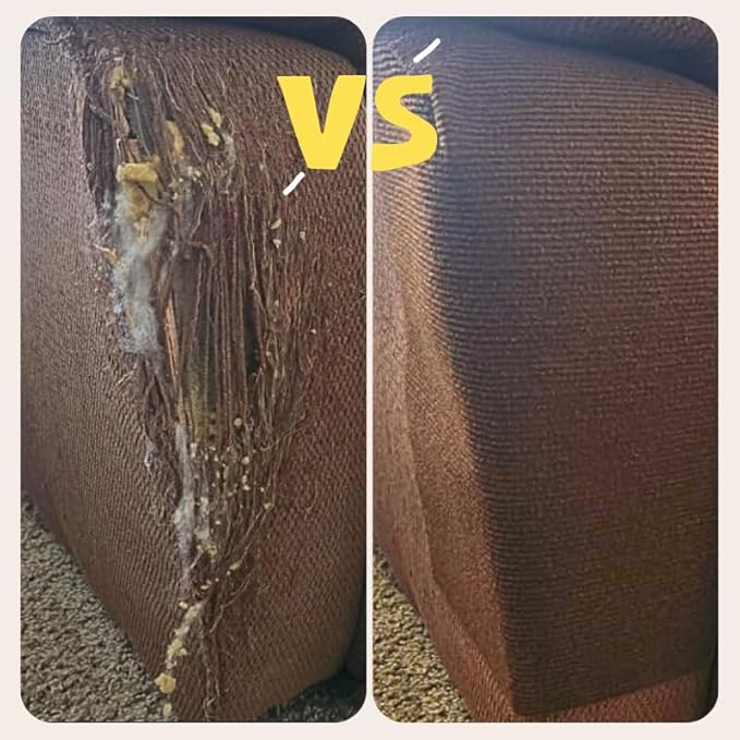 78.7"x15.8" Cat Scratching Carpet Mat Furniture Protector, Covering DIY Cat Tower,and Replacement Pads, Self-Adhesive Trimmable Mat Brown