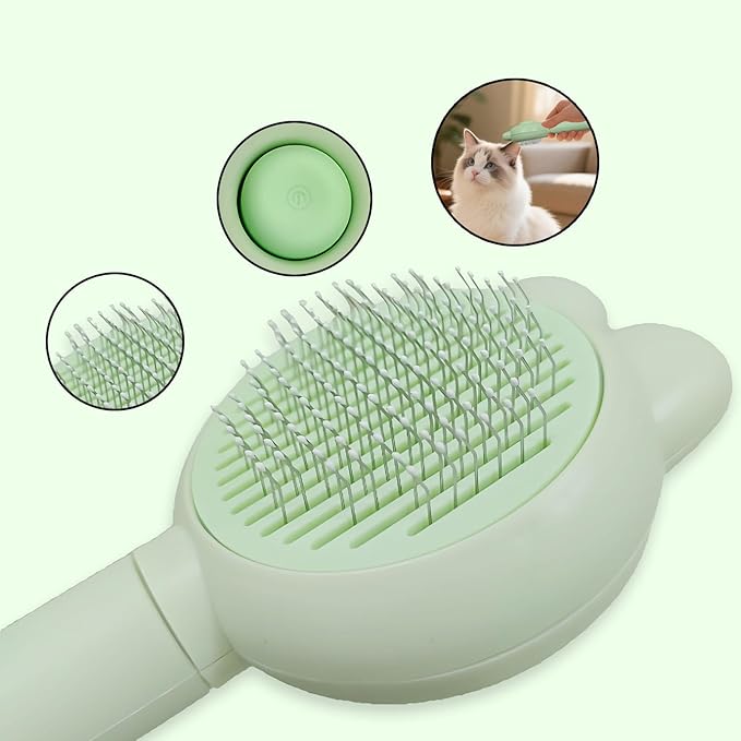 Zoocozy Cat Brush for Shedding, Dog Deshedding Brush, Pet Hair Removal Tool for Puppy Pitten(Green)