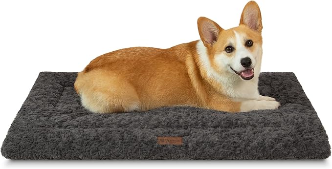 Fluffy Reversible Dog Bed Mat - Ultra Soft & Machine Washable Dog Crate Pad fit for Metal Kennel, Cozy Sleeping Mat, 47" x 29", Gray