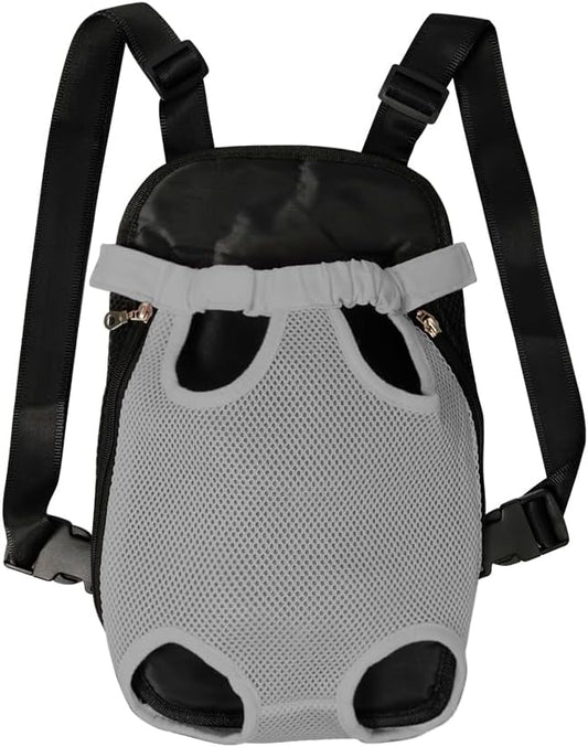 FEimaX Dog Carrier Backpack Pet Legs Out Front Cat Travel Bag, Adjustable Puppy Backpacks Carriers Hands-Free for Small Medium Dogs Cats Hiking Traveling Camping Daily Walking (X-Large, Grey)